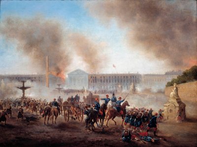 Commune of Paris: “” scenes of rimeutes on the Place de la Concorde”” Painting by Gustave Boulanger (1824-1888) Sun. 0,49x0,64 m Paris, Musee Carnavalet. 作者 古斯塔夫·克拉伦斯·罗道夫·布朗厄尔
