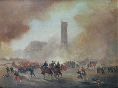 巴黎公社：在1871年的圣雅克之旅前战斗 作者 古斯塔夫·克拉伦斯·罗道夫·布朗厄尔