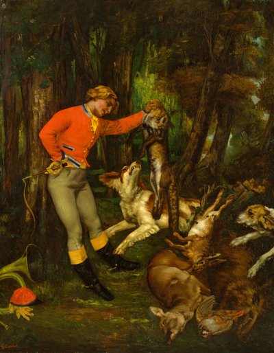 狩猎之后， 1859年。 作者 古斯塔夫·库尔贝