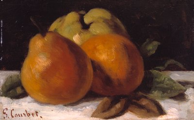 苹果、梨和橘子，约 1871-72 年（木板油画） 作者 古斯塔夫·库尔贝