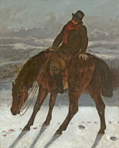 马背上的猎人，1864年 作者 古斯塔夫·库尔贝