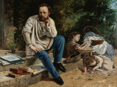 皮埃尔-约瑟夫-普鲁东1809-1865年和他的子女，1865年。 作者 古斯塔夫·库尔贝
