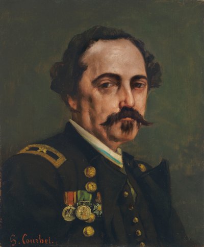 古斯塔夫·保罗·克卢塞特将军的肖像1823-1900年。 作者 古斯塔夫·库尔贝