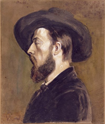 Johan Barthold Jongkind肖像（1819-1891）。 作者 古斯塔夫·库尔贝
