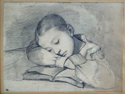 正在睡觉的朱丽叶-库尔贝的画像。古斯塔夫-库尔贝（1819-1877）在铅矿的绘画。1841.凹陷。0.20 x 0.26.巴黎，奥赛博物馆 作者 古斯塔夫·库尔贝