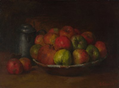 苹果和石榴静物画，1871-1872年 作者 古斯塔夫·库尔贝