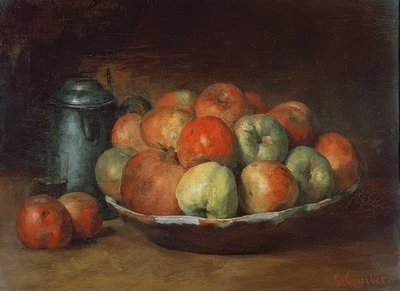 静物与苹果和石榴。 1871-72 作者 古斯塔夫·库尔贝