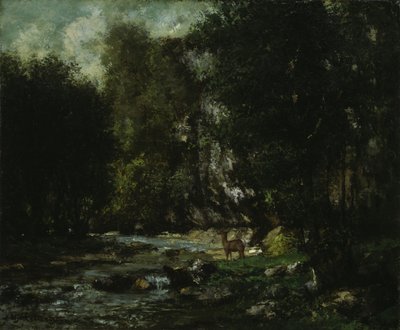 Les Puits-Noir的小溪，约1855年。 作者 古斯塔夫·库尔贝