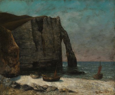 1872年后在埃特勒塔（Etretat）的悬崖。 作者 古斯塔夫·库尔贝