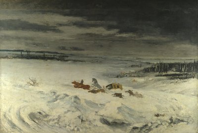 雪中的勤奋，1860年 作者 古斯塔夫·库尔贝