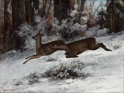 鲁斯，猎取狍子的情节弗朗什-孔泰，1866年。 作者 古斯塔夫·库尔贝