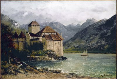 View of the Chillon Castle on the lake Geneva (oil on canvas 作者 古斯塔夫·库尔贝
