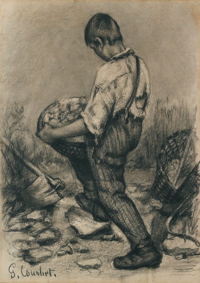 年轻的破石者，约1864-1865年 作者 古斯塔夫·库尔贝