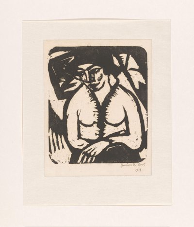 坐着的女人 作者 Gustave De Smet（艺术家签名）