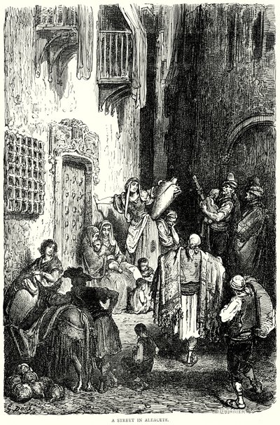 阿尔瓦塞特的一条街道（雕刻） 作者 古斯塔夫·多尔（Gustave Dore）