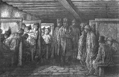 白教堂咖啡馆》，1872年。   作者 古斯塔夫·多尔（Gustave Dore）