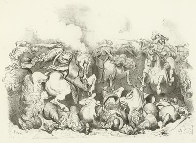 路易十四统治时期的轻马指控（凹版印刷） 作者 Gustave Dore