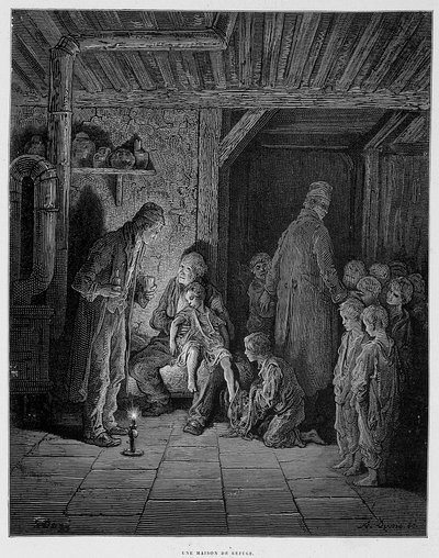一所避难所--古斯塔夫-多尔的《伦敦》中 作者 Gustave Dore