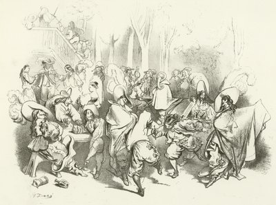 在Richelieu对Dueling（凹版印刷）的法令之后 作者 古斯塔夫·多尔（Gustave Dore）