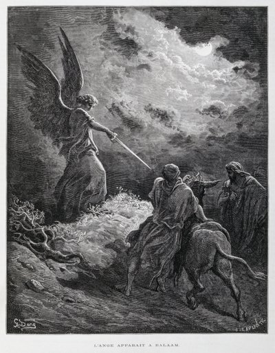 天使持剑见巴兰，多尔圣经插图 作者 古斯塔夫·多尔（Gustave Dore）