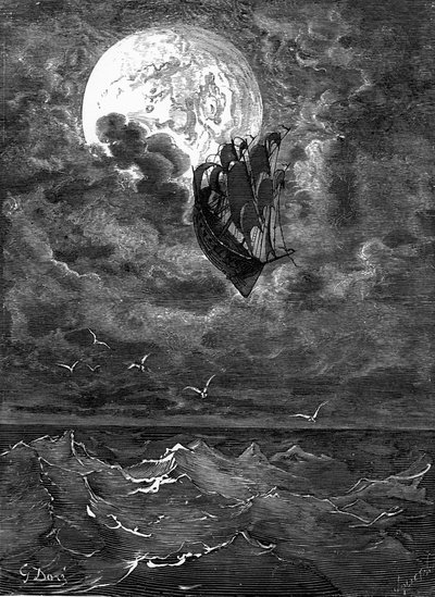 姆乔森男爵。月球之旅》，作者多雷。 作者 古斯塔夫·多尔（Gustave Dore）