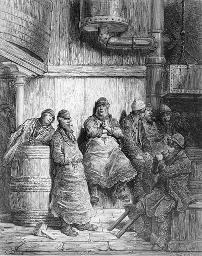 休息的酿酒人，来自&39;伦敦，一个朝圣&39;，由William Blanchard Jerrold（1826-94）撰写，并由Hildibrand，pub雕刻。 1872年 作者 Gustave Dore