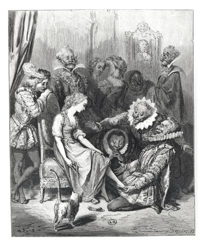 &39;灰姑娘和玻璃拖鞋&39;，来自&39;Les Contes de Perrault&39;的插图，由Louis Henri Breviere（1797-1869）刻，由J.Hetzel出版，1862年 作者 古斯塔夫·多尔（Gustave Dore）