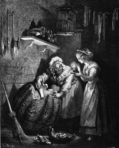 Cinderella: illustration by Gustave Doré - in “Les Contes” by Charles Perrault. 作者 古斯塔夫·多尔（Gustave Dore）