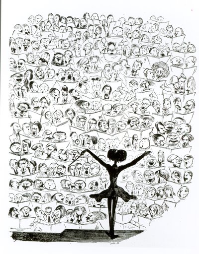1850年爱乐协会音乐会，Hector Berlioz（1803-69）讽刺漫画“The Journal for Laughter” 作者 古斯塔夫·多尔（Gustave Dore）