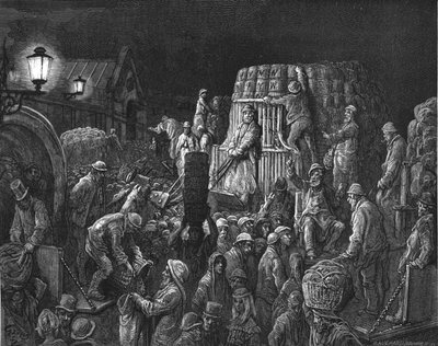科文特花园市场--清晨》，1872年。   作者 古斯塔夫·多尔（Gustave Dore）