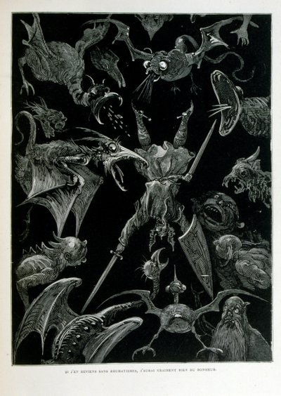 Croque-Mitaine; 1863 illustration, by Gustave Dore (1832  1883); French artist, printmaker, illustrator. Croque-Mitaine (The bogeyman) a maleficent character presented to children to scare them and thus make them wiser. 作者 古斯塔夫·多尔（Gustave Dore）