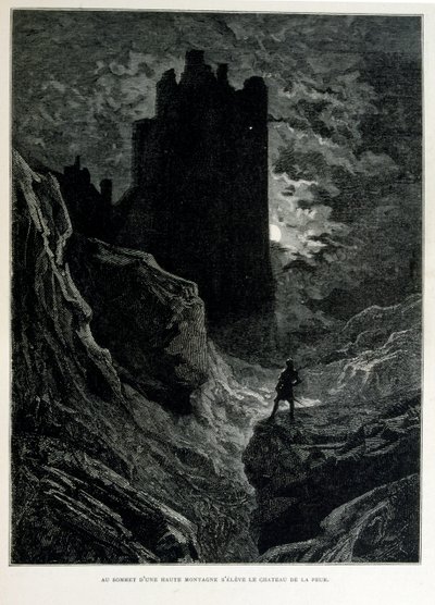 Croque-Mitaine；1863年的插图，作者是古斯塔夫-多尔（1832-1883）；法国艺术家、版画家、插画家。Croque-Mitaine（妖怪）是一个邪恶的人物，呈现在儿童面前，吓唬他们，从而使他们更加聪明。 作者 古斯塔夫·多尔（Gustave Dore）