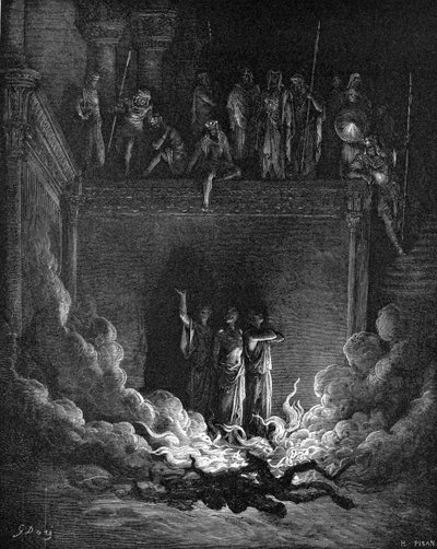 但以理在火炉中的同伴们 作者 Gustave Dore