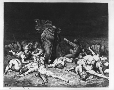 地狱中的但丁和维吉尔，来自“神曲”的插图，1861年 作者 Gustave Dore