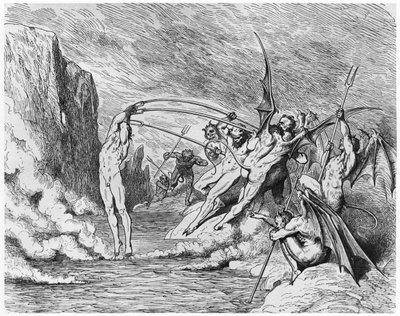魔鬼，插图来自“神曲”（Inferno）作者：Dante Alighieri（1265-1321）巴黎，1885年出版 作者 古斯塔夫·多尔（Gustave Dore）
