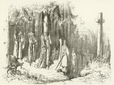 在5世纪和6世纪的奉献 - 禁食和祈祷（凹版） 作者 Gustave Dore