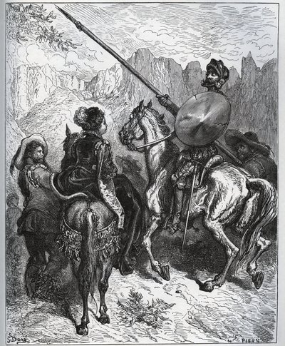 Don Quixote接受Micomicon的Dorothe-Princess提出的任务-Miguel Cervantes的“ Don Quixote de la Mancha” 作者 古斯塔夫·多尔（Gustave Dore）