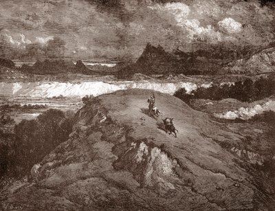 唐吉诃德和桑乔潘萨接近莫雷纳山脉 古斯塔夫·多雷 (1832-1883) 为“L