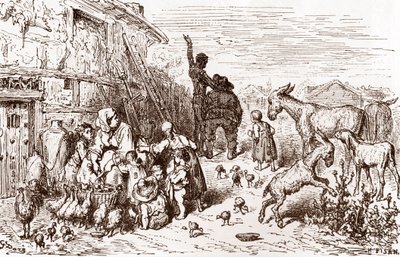 堂吉诃德说服他的邻居桑丘潘萨成为他的乡绅 由古斯塔夫·多雷 (1832-1883) 为“L