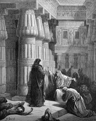 埃及人催促摩西离开》，多雷作品。- 圣经 作者 古斯塔夫·多尔（Gustave Dore）