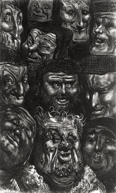 Predhomme刻有Honore de Balzac（1799-1850）的&39;Les Contes Drolatiques&39;十一张奇形怪状的面孔 作者 古斯塔夫·多尔（Gustave Dore）