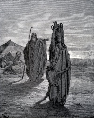 驱逐夏甲 作者 古斯塔夫·多尔（Gustave Dore）