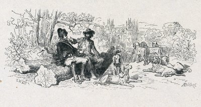 拉封丹寓言 "" 狼和狗 "" 作者 古斯塔夫·多尔（Gustave Dore）