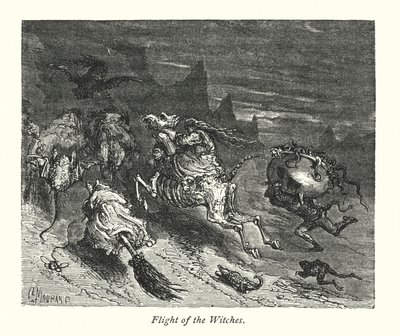 女巫的飞行（雕刻） 作者 古斯塔夫·多尔（Gustave Dore）