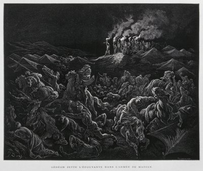 基甸夜袭米甸人，《多尔圣经》插图 作者 古斯塔夫·多尔（Gustave Dore）