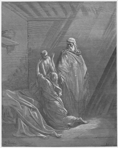 古斯塔夫多尔圣经：以利亚是撒勒法的寡妇的儿子 作者 古斯塔夫·多尔（Gustave Dore）