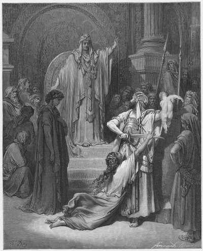 古斯塔夫多尔圣经：所罗门的审判 作者 古斯塔夫·多尔（Gustave Dore）