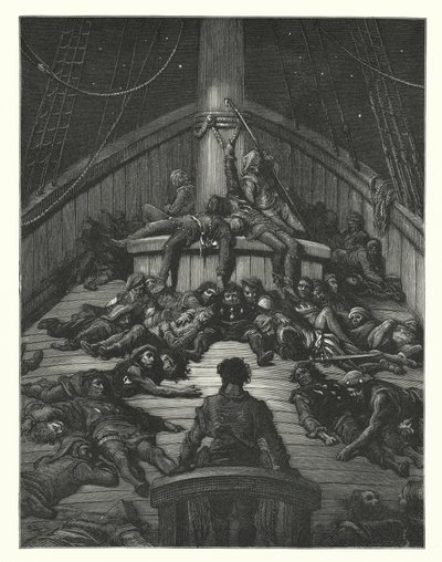 古斯塔夫-多尔为柯勒律治的《古海员礼赞》绘制的插图（版画） 作者 古斯塔夫·多尔（Gustave Dore）