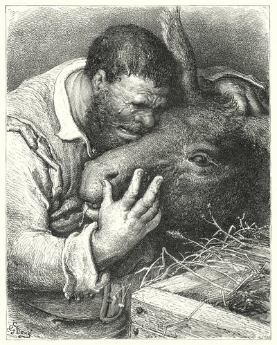 古斯塔夫·多尔 (Gustave Dore) 的《唐吉诃德》：“‘过来，’他说，‘我的朋友；你是我旅行和苦难中忠实的伙伴和伙伴’”（版画） 作者 古斯塔夫·多尔（Gustave Dore）
