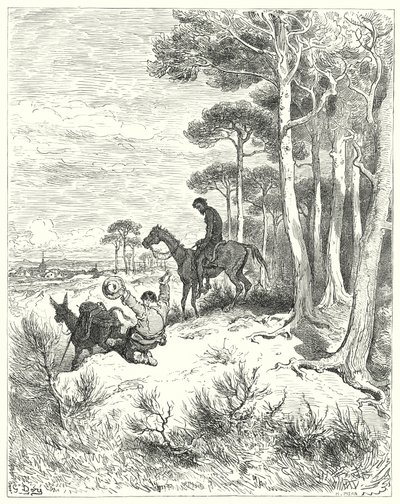 古斯塔夫·多尔 (Gustave Dore) 的《堂吉诃德》：“‘哦，我对家的渴望已久！’”（版画） 作者 古斯塔夫·多尔（Gustave Dore）